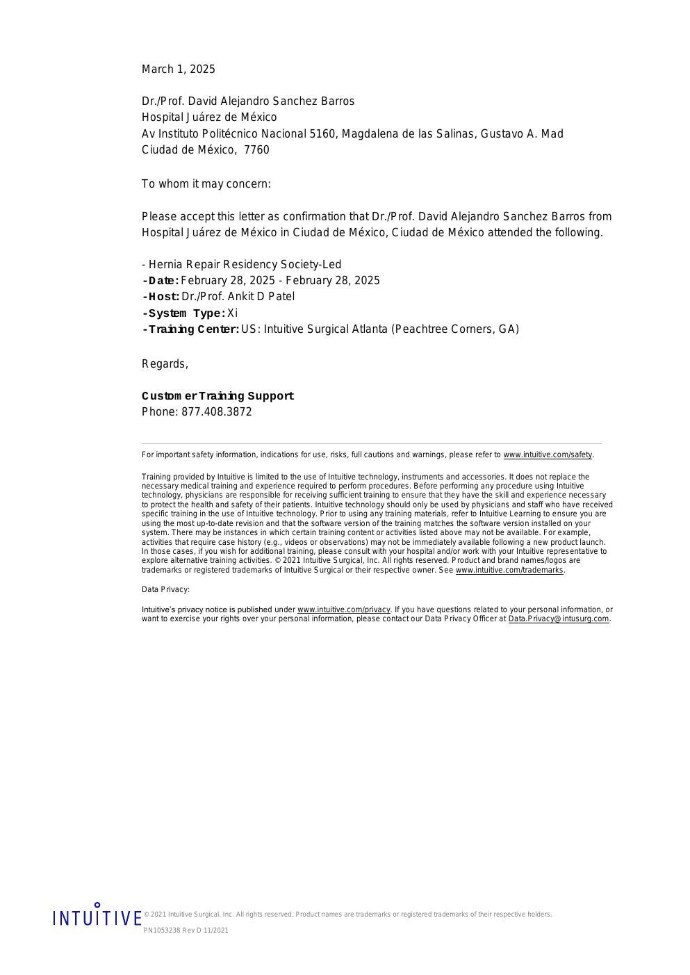 Diploma: Curso de Robótica SAGES — SAGES — Atlanta, EE.UU.